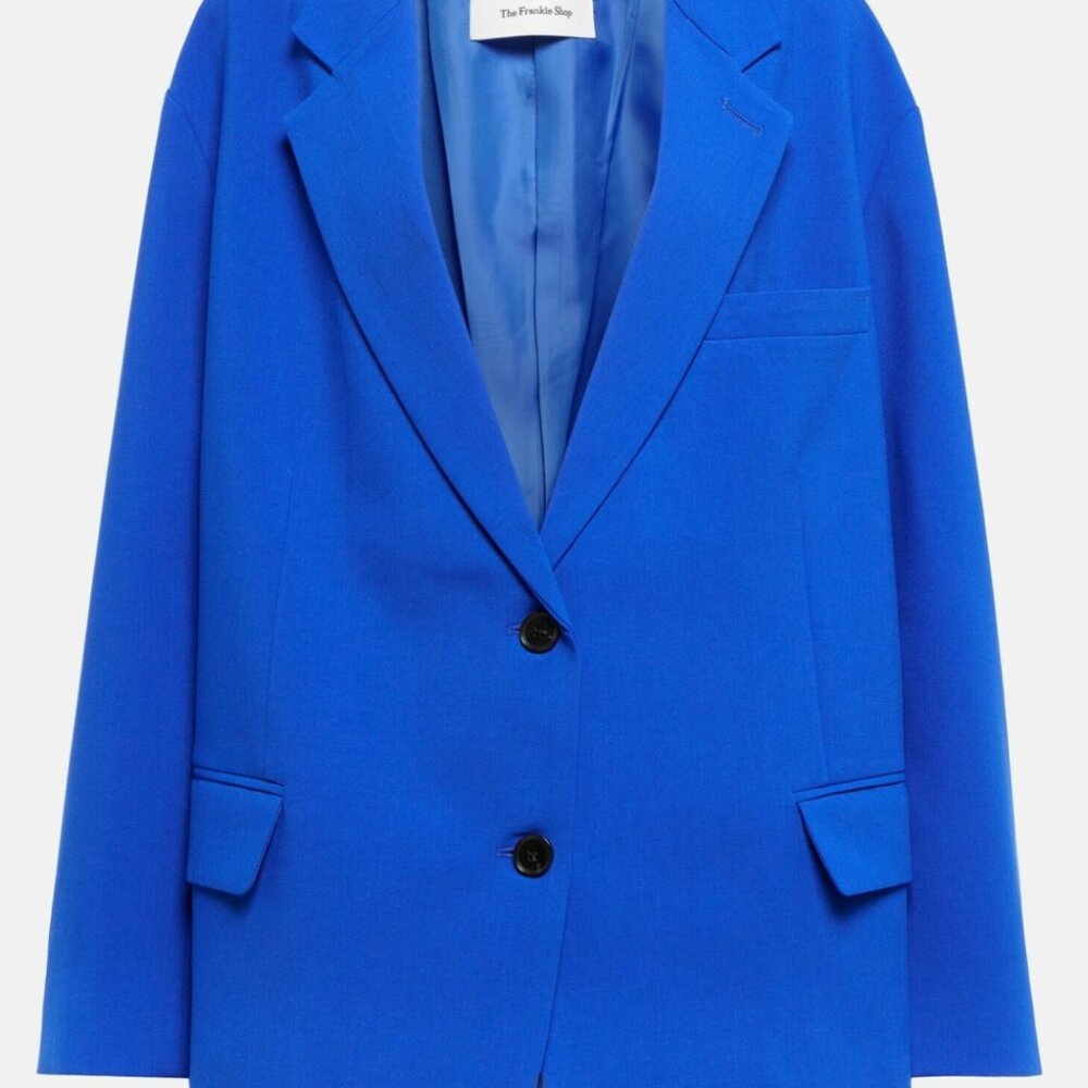 The Frankie Shop Oversized Bea Blazer, Small, Blue